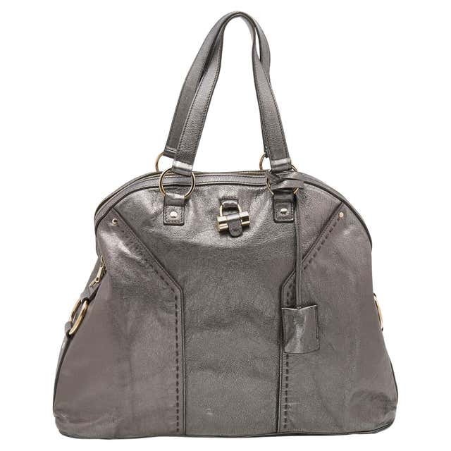 Yves Saint Laurent Iconic Taupe Suede Medium Hobo Bag with Horn Handle ...