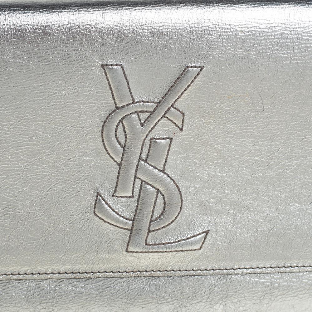 Yves Saint Laurent Metallic Leather Belle De Jour Flap Clutch 3