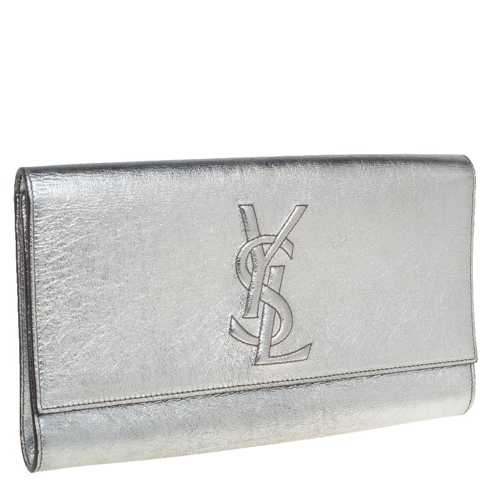 The Belle De Jour clutch by Saint Laurent is a creation that is not only stylish but also exceptionally well-made. It is a design that is simple and sophisticated, just right for the woman who embodies class in a modern way. Meticulously crafted