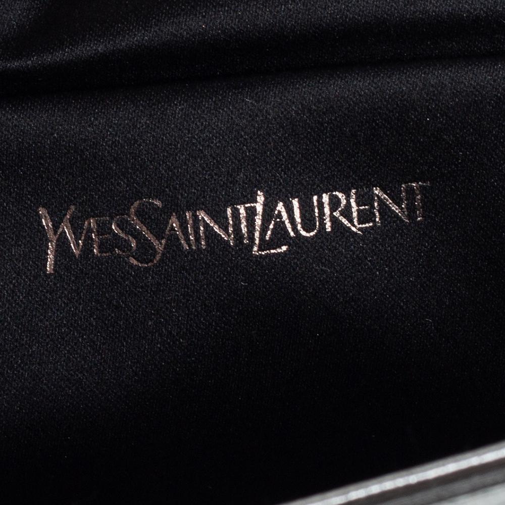 Women's Yves Saint Laurent Metallic Leather Belle De Jour Flap Clutch