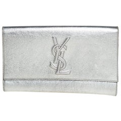Yves Saint Laurent Metallisches Leder Belle De Jour Klappe Clutch