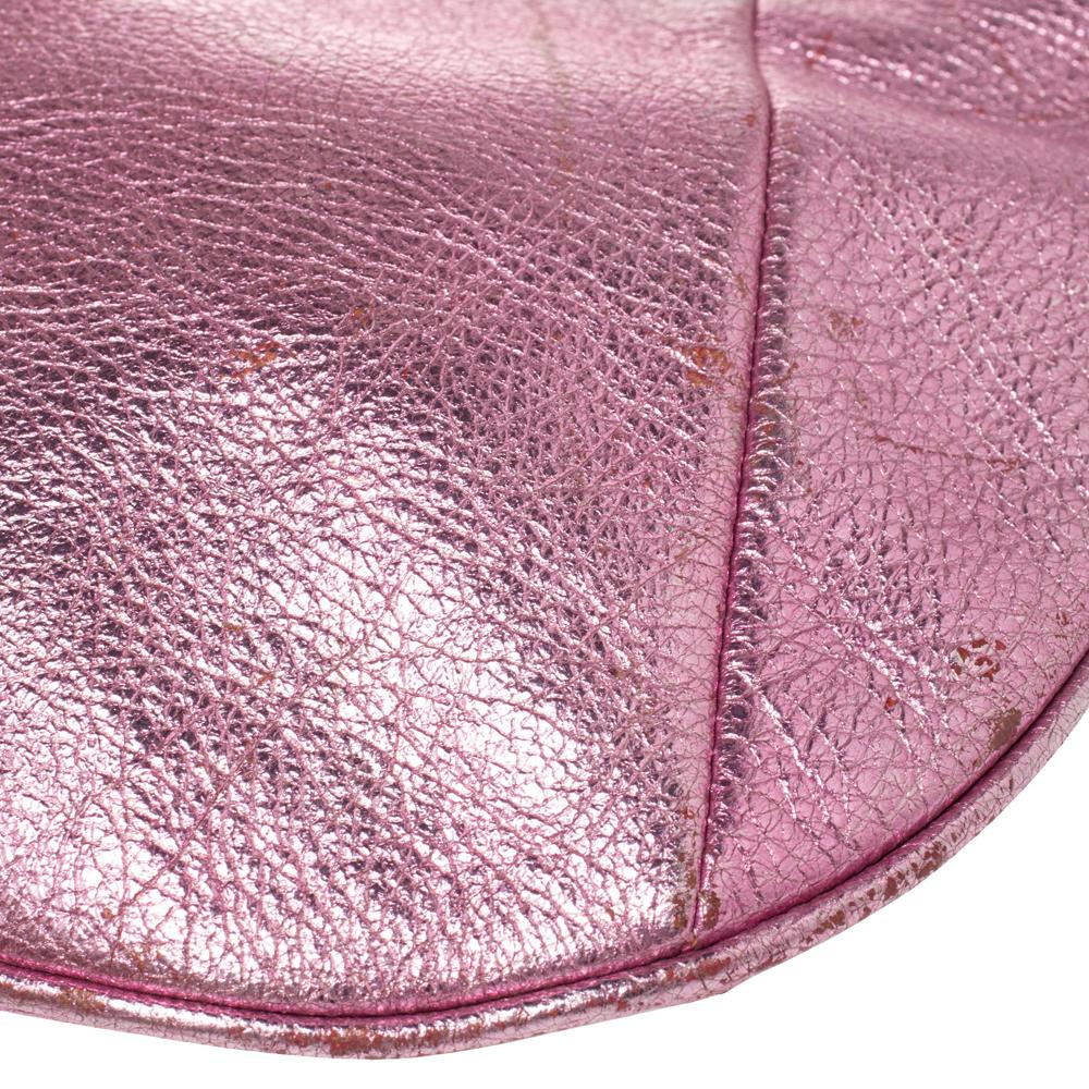 Yves Saint Laurent Metallic Pink Leather Mombasa Hobo 1
