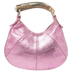 Yves Saint Laurent Pink Suede Mombasa Horn Bag - Yoogi's Closet