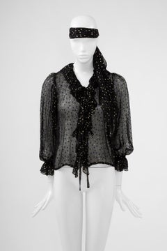 Yves Saint Laurent Metallic Polka Dots Evening Blouse, Fall-Winter 1978-1979