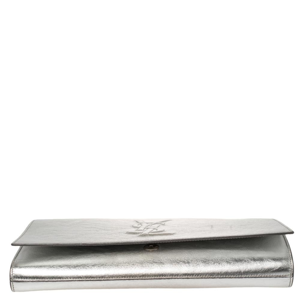 ysl belle de jour clutch silver