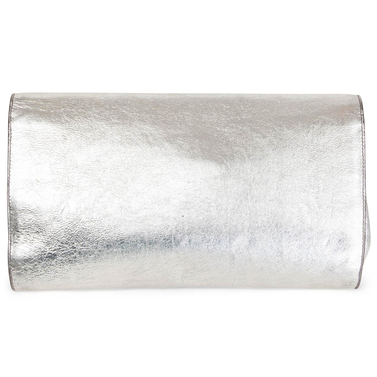 ysl silver clutch bag