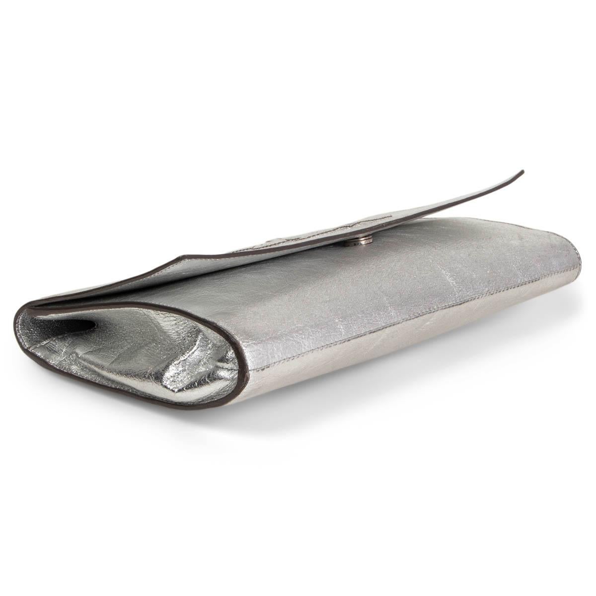 silver leather clutch