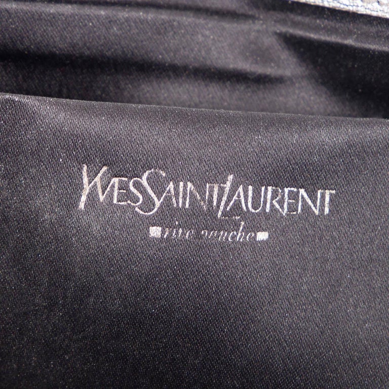 Saint Laurent Textured Calfskin Large Belle De Jour Clutch Metallic