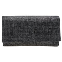 Yves Saint Laurent Metallic Suede Belle De Jour Flap Clutch