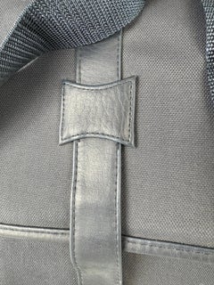 Yves Saint Laurent mid-century leather and canvas satchel