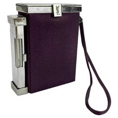 YVES SAINT LAURENT Minaudière in Purple Fabric and Metal