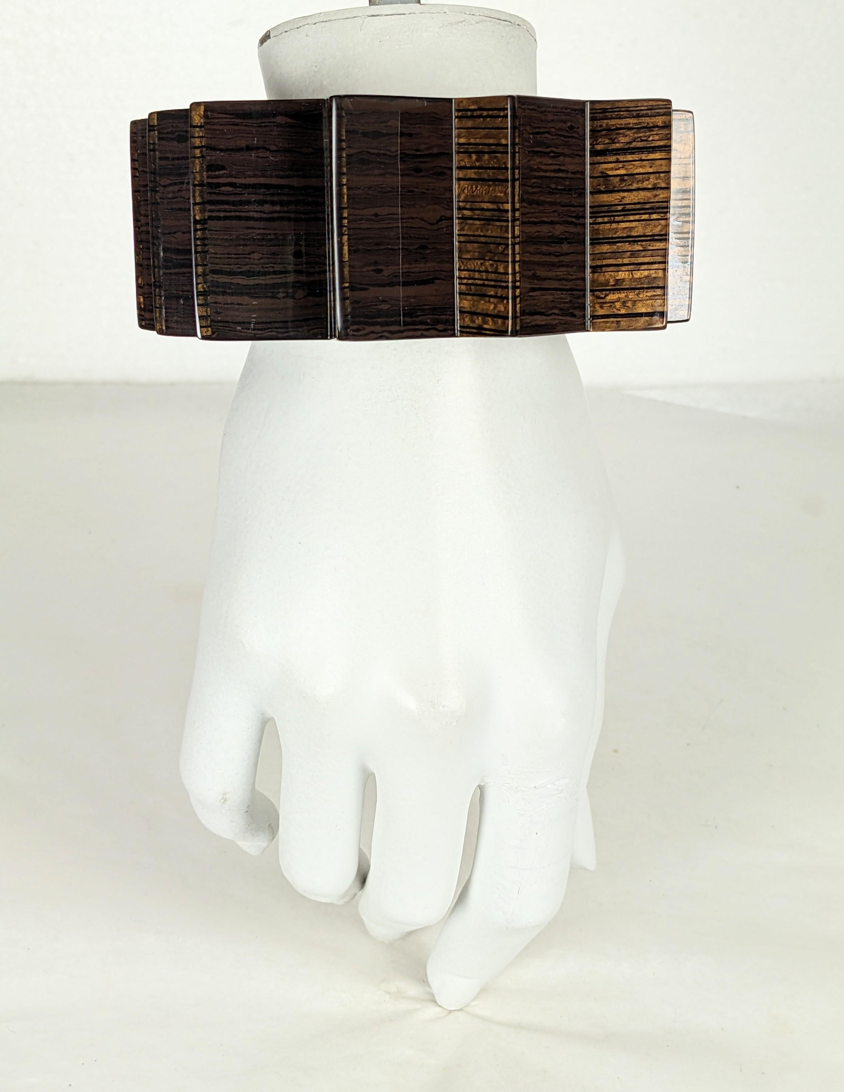 Yves Saint Laurent Modernist Cuff Bracelet, Brown/Black For Sale 2