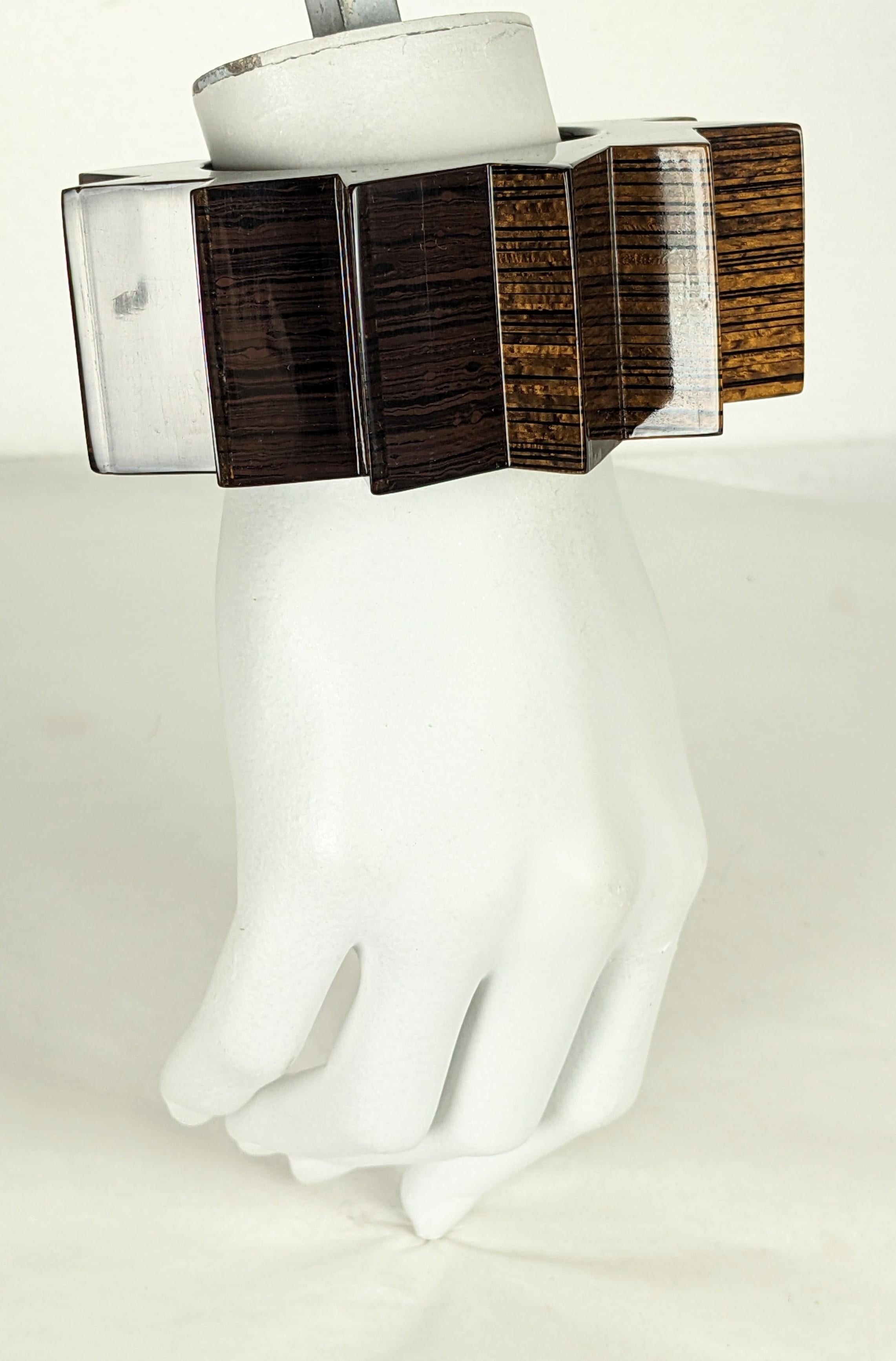 Yves Saint Laurent Modernist Cuff Bracelet, Brown/Black For Sale 3