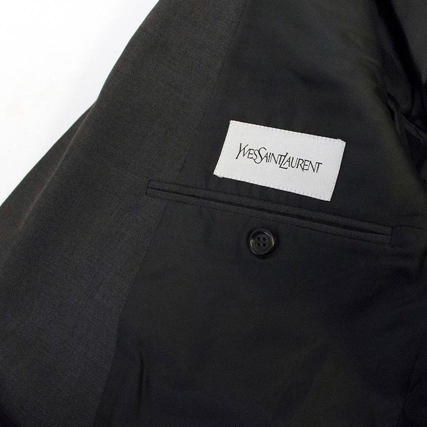 Black Yves Saint Laurent Mohair blend, one button blazer - Size 50R Large