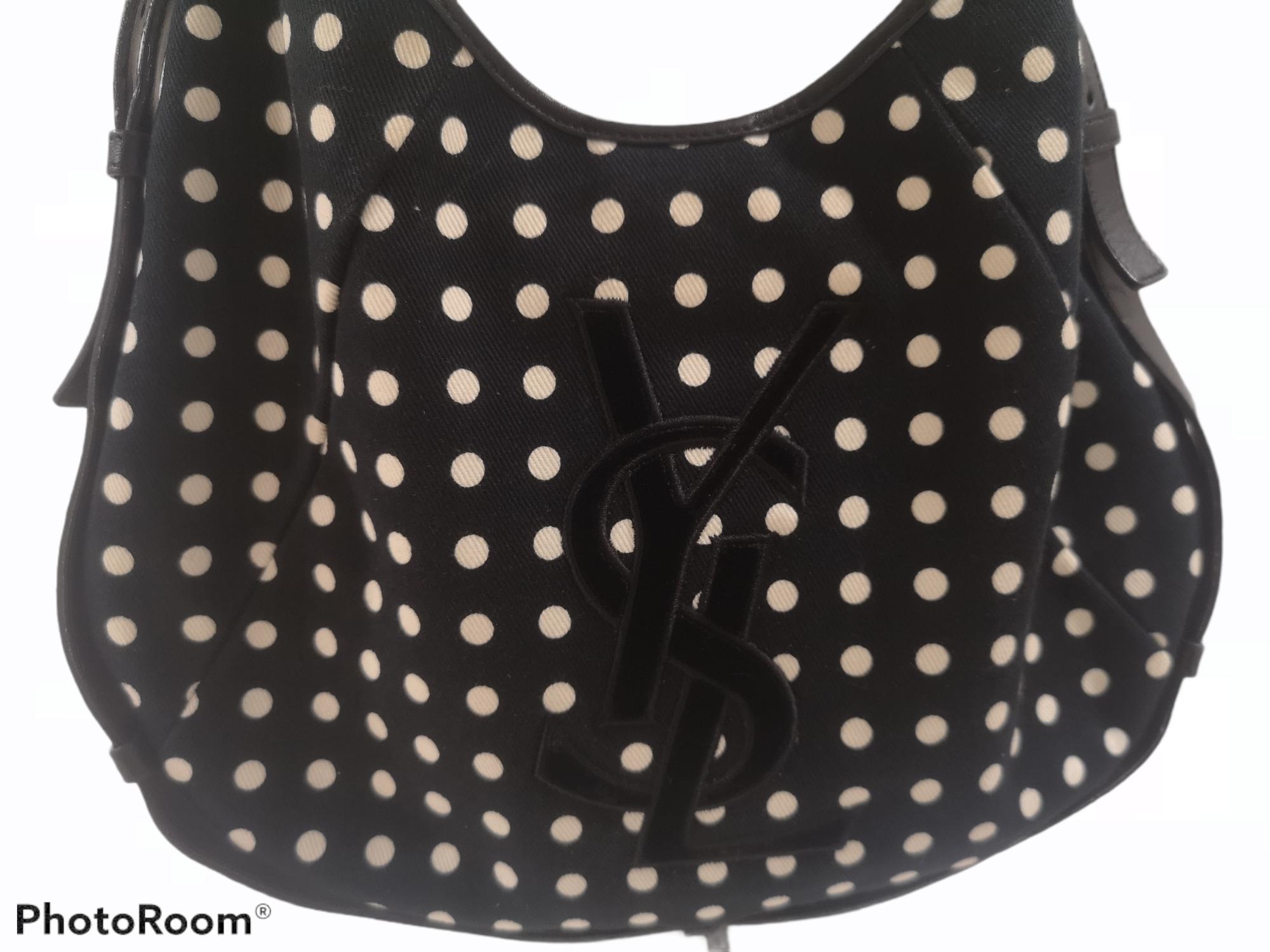 Yves Saint Laurent Mombasa Black and white pois shoulder bag 2