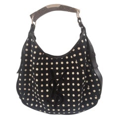 Yves Saint Laurent Mombasa Black and white pois shoulder bag