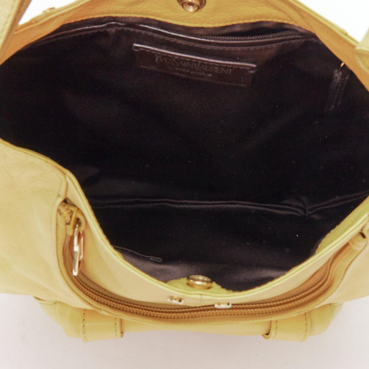 YVES SAINT LAURENT Sac à bandoulière Mombasa en corne noire jaune beurre 5