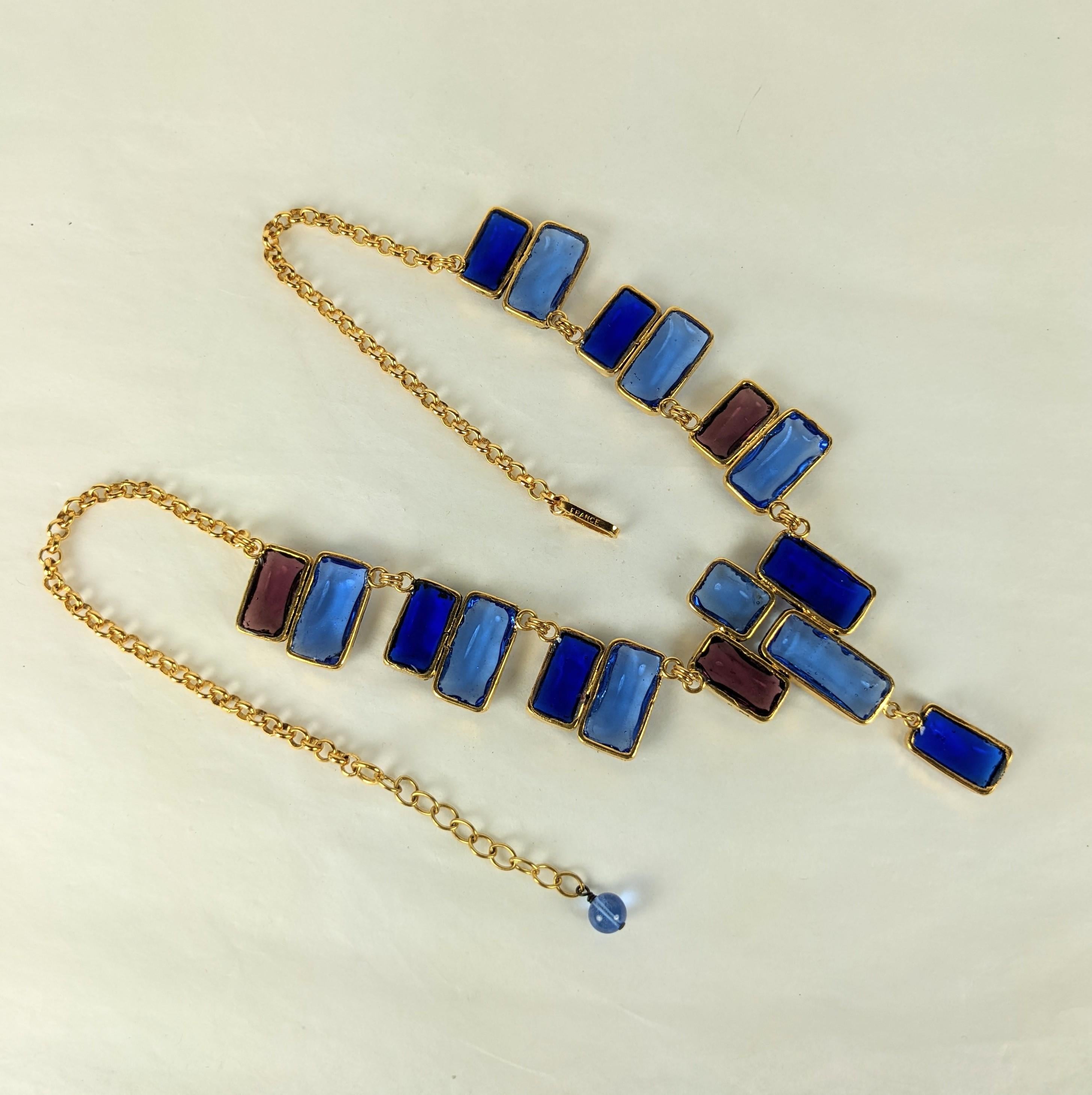 Women's Yves Saint Laurent Mondrian Gripoix Glass Necklace For Sale