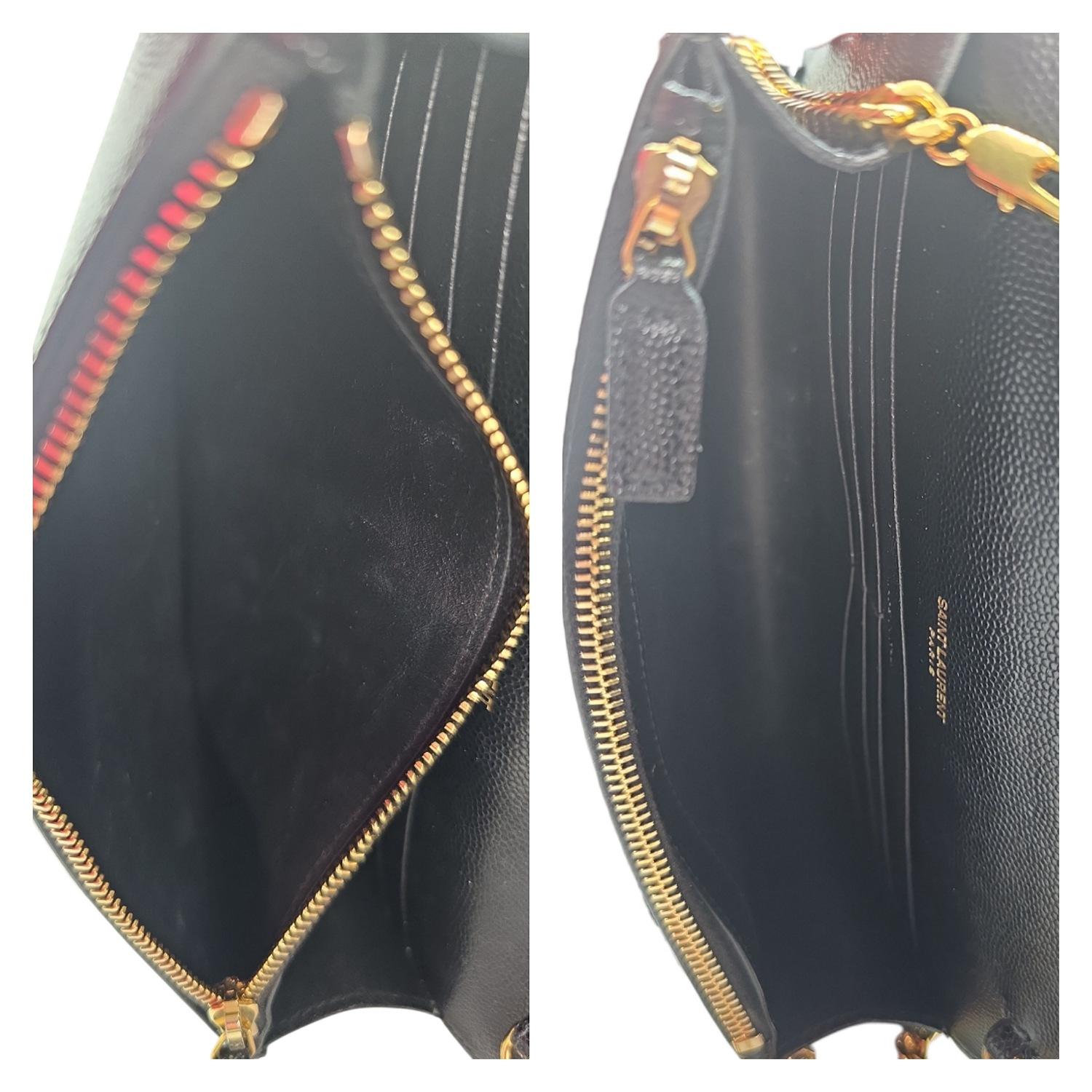 Yves Saint Laurent Portafoglio con nappe Kate Monogram e catena in vendita 3