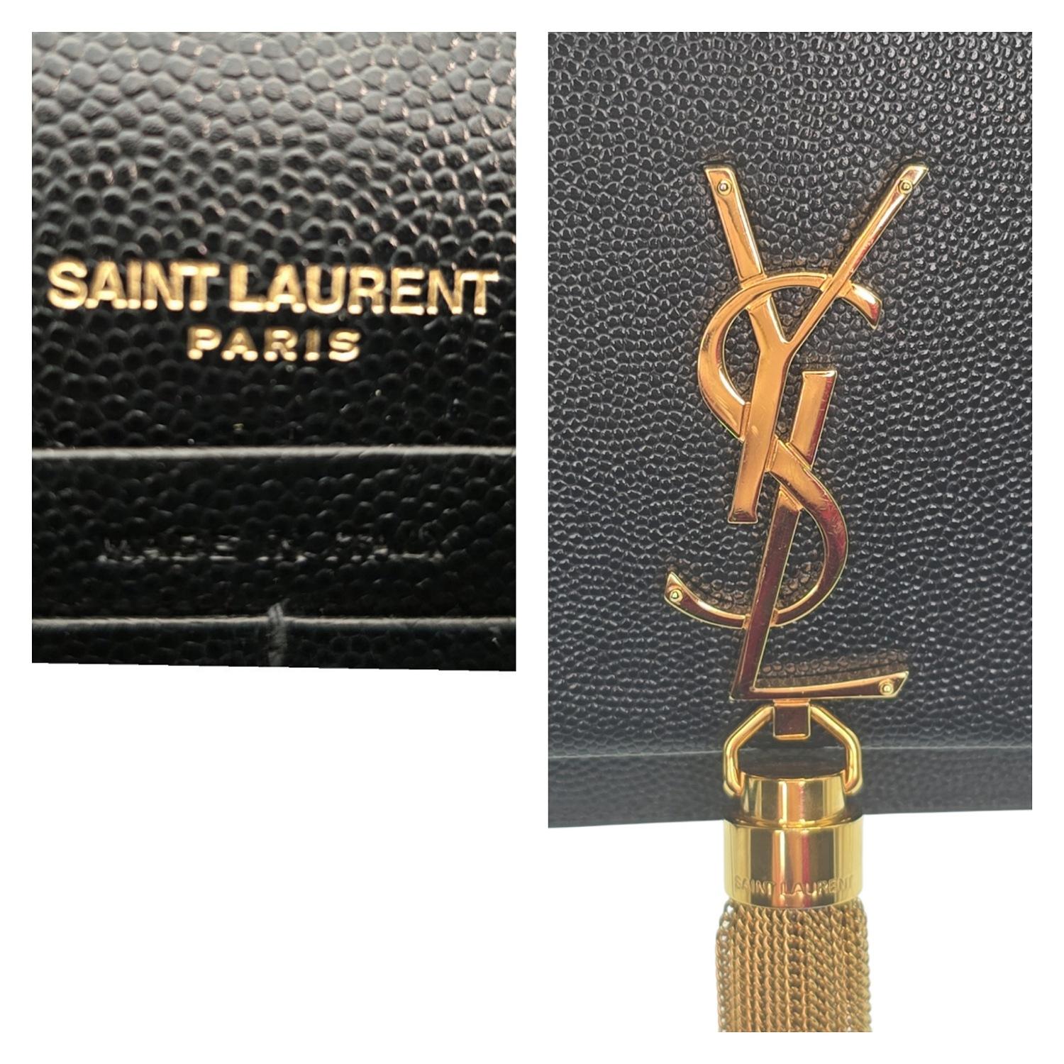 Yves Saint Laurent Portafoglio con nappe Kate Monogram e catena in vendita 4