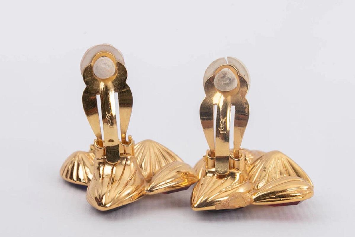 Women's Yves Saint Laurent Multi-Color Rhinestone Earrings For Sale