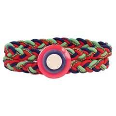 Yves Saint Laurent Multi-Color Stretchy Belt with Bakelite Buckle