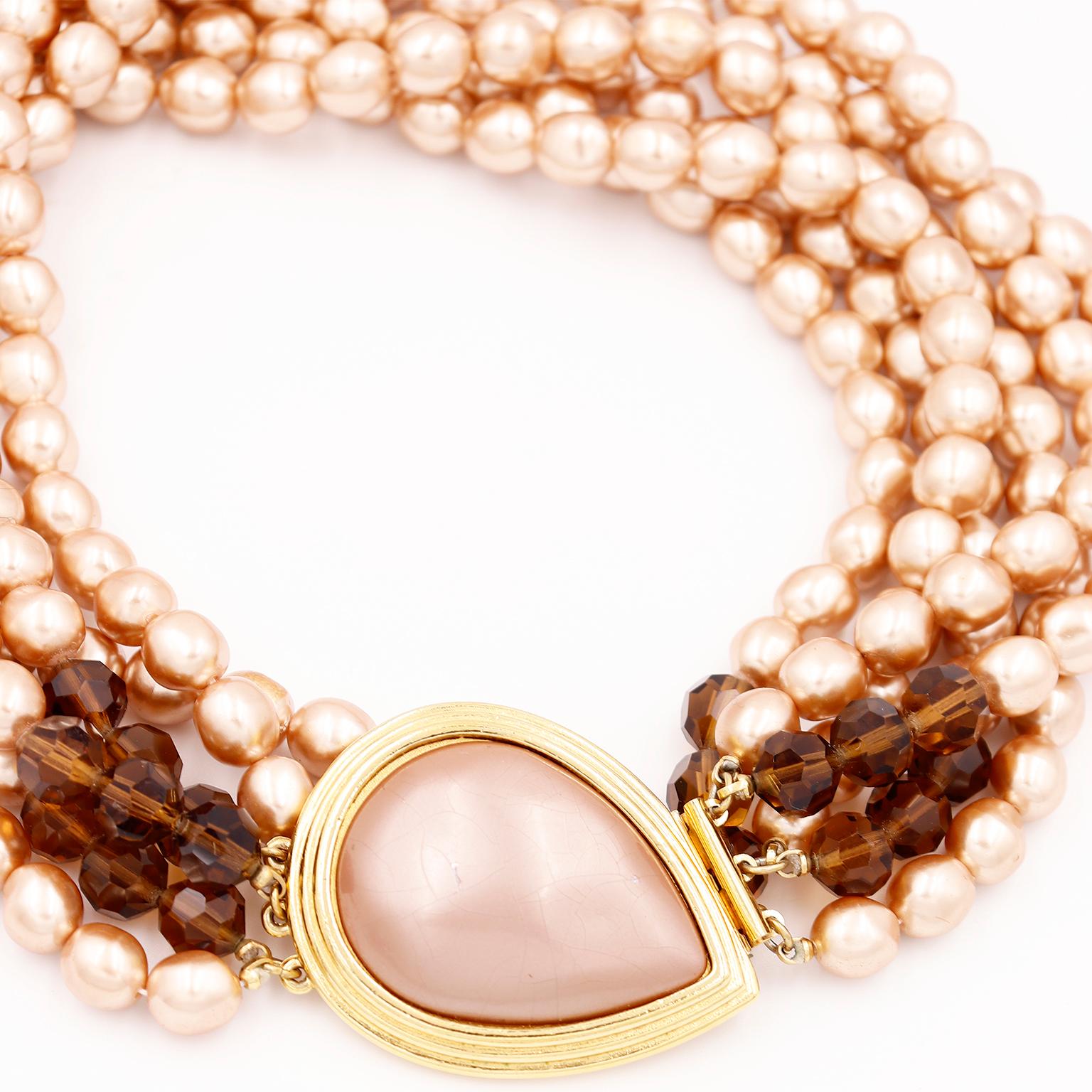 multi strand faux pearl necklace