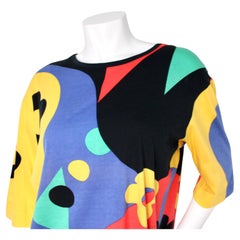 Yves Saint Laurent Multicolor Abstract Print T-Shirt circa 1980s
