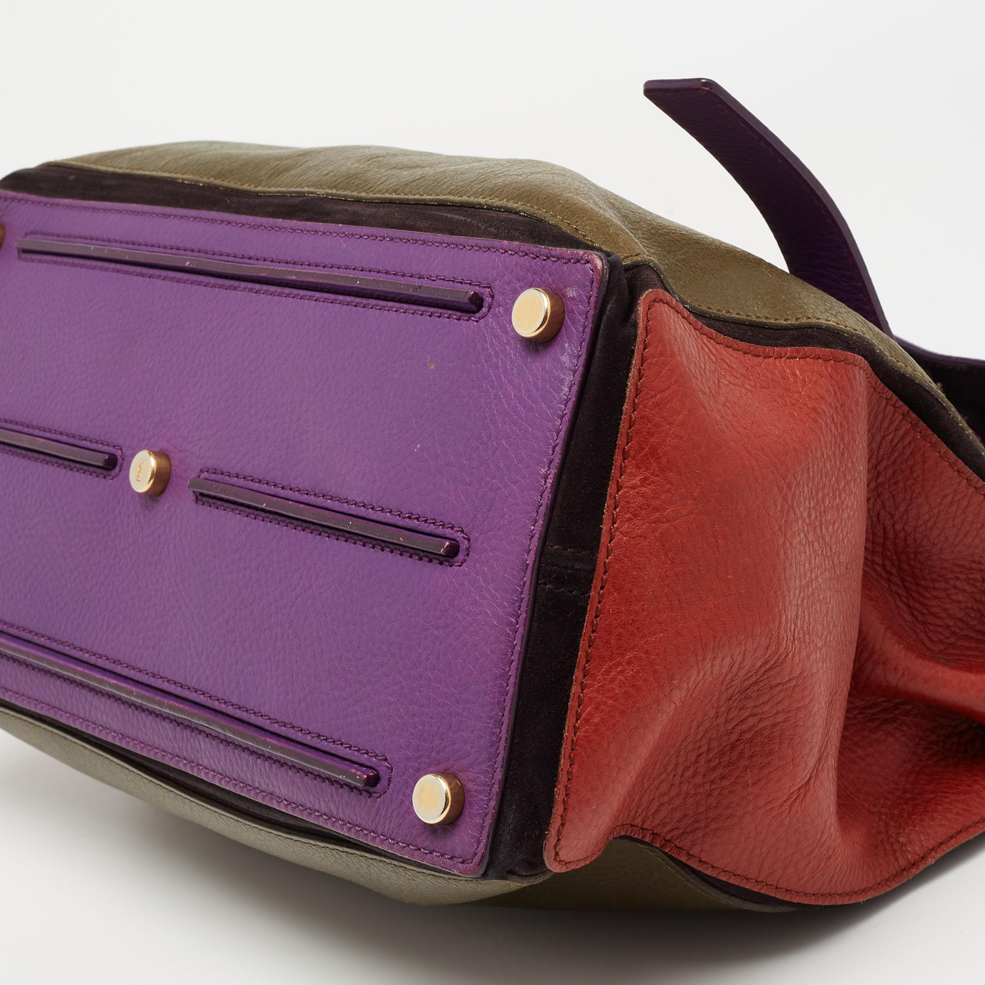 Yves Saint Laurent Multicolor Leather and Suede Muse Two Top Handle Bag 2