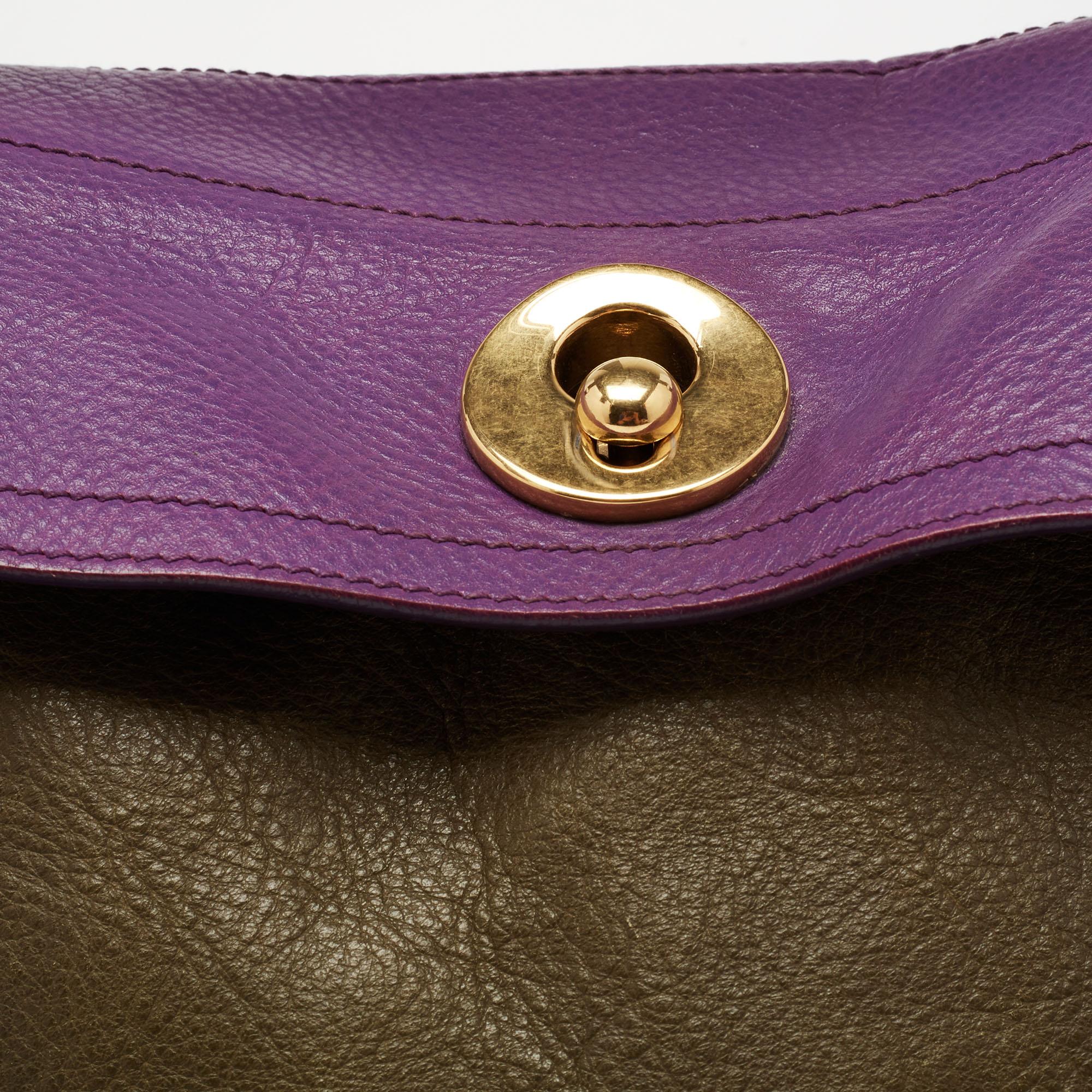 Yves Saint Laurent Multicolor Leather and Suede Muse Two Top Handle Bag 4