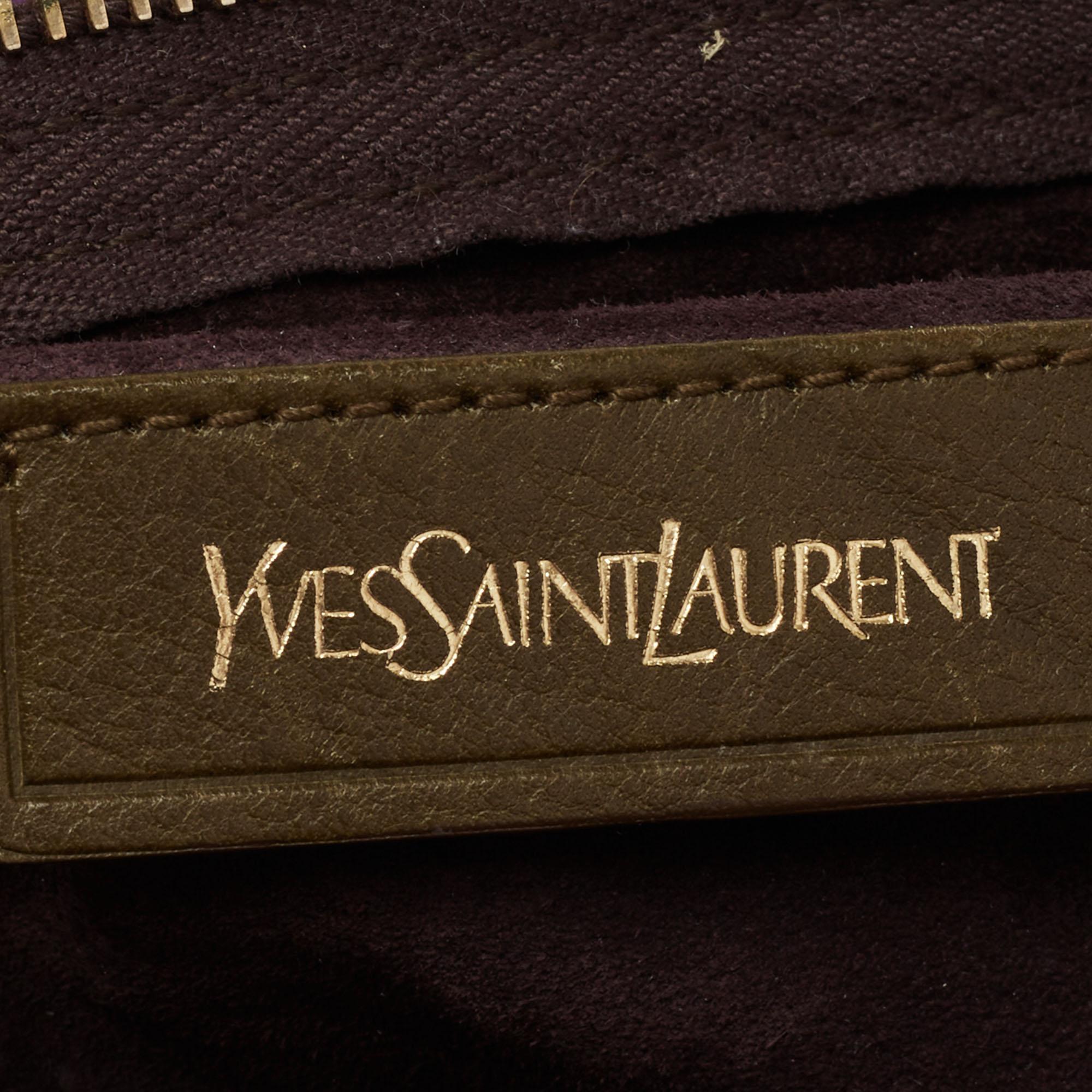 Women's Yves Saint Laurent Multicolor Leather and Suede Muse Two Top Handle Bag