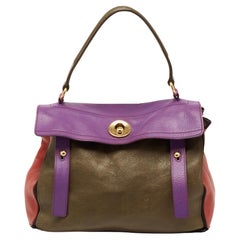 Yves Saint Laurent Multicolor Leather and Suede Muse Two Top Handle Bag