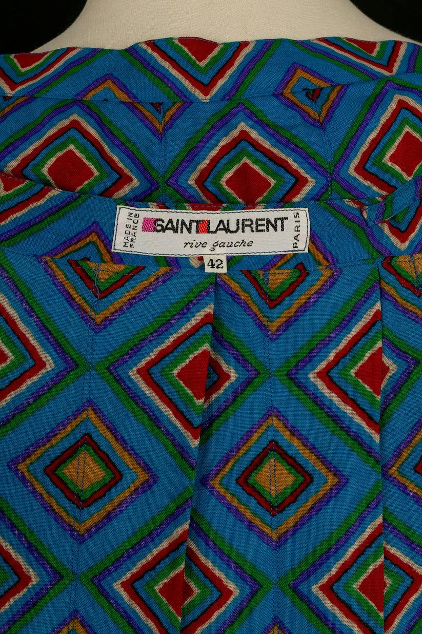 Yves Saint Laurent Multicolor Patterns Skirt, Size 42FR For Sale 2