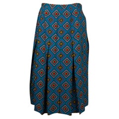 Yves Saint Laurent Mehrfarbiger Rock mit Mustermuster, Größe 42FR