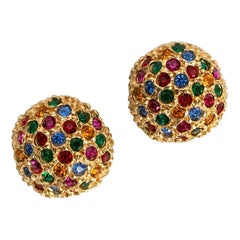 Yves Saint Laurent Multicolor Rhinestone Earrings