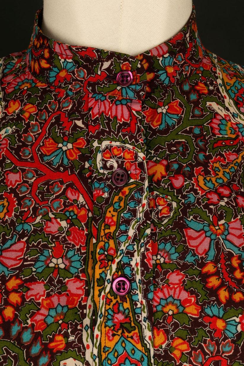 De las mujeres Blusa de algodón multicolor Yves Saint Laurent en venta