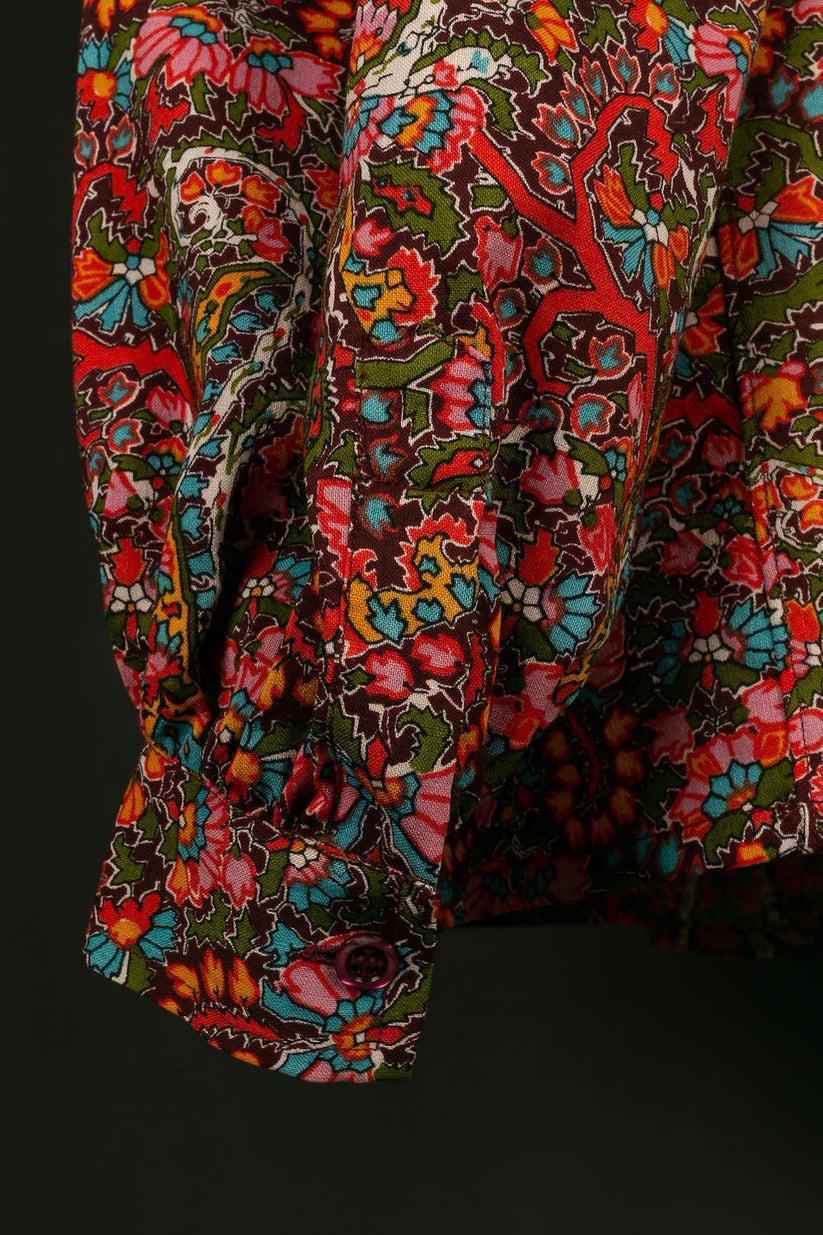 Blusa de algodón multicolor Yves Saint Laurent en venta 1