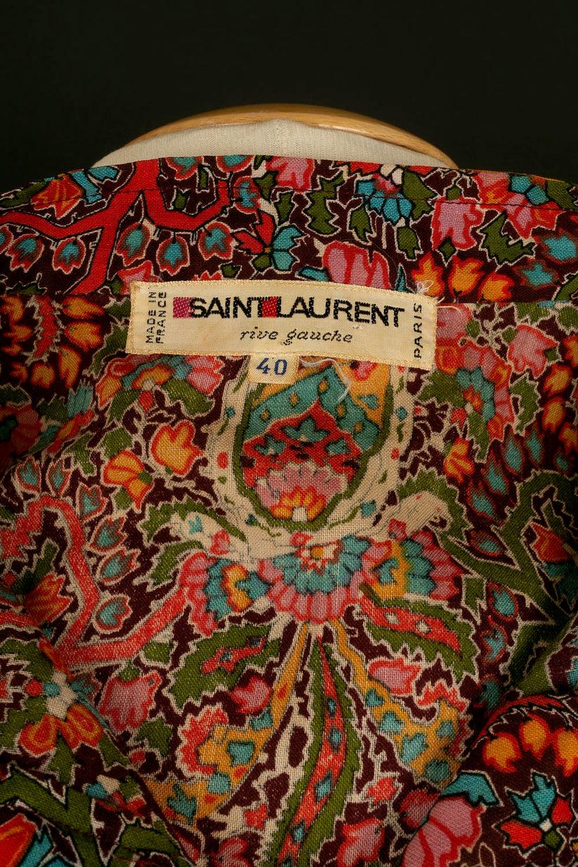 Yves Saint Laurent Multicolored Cotton Blouse For Sale 2