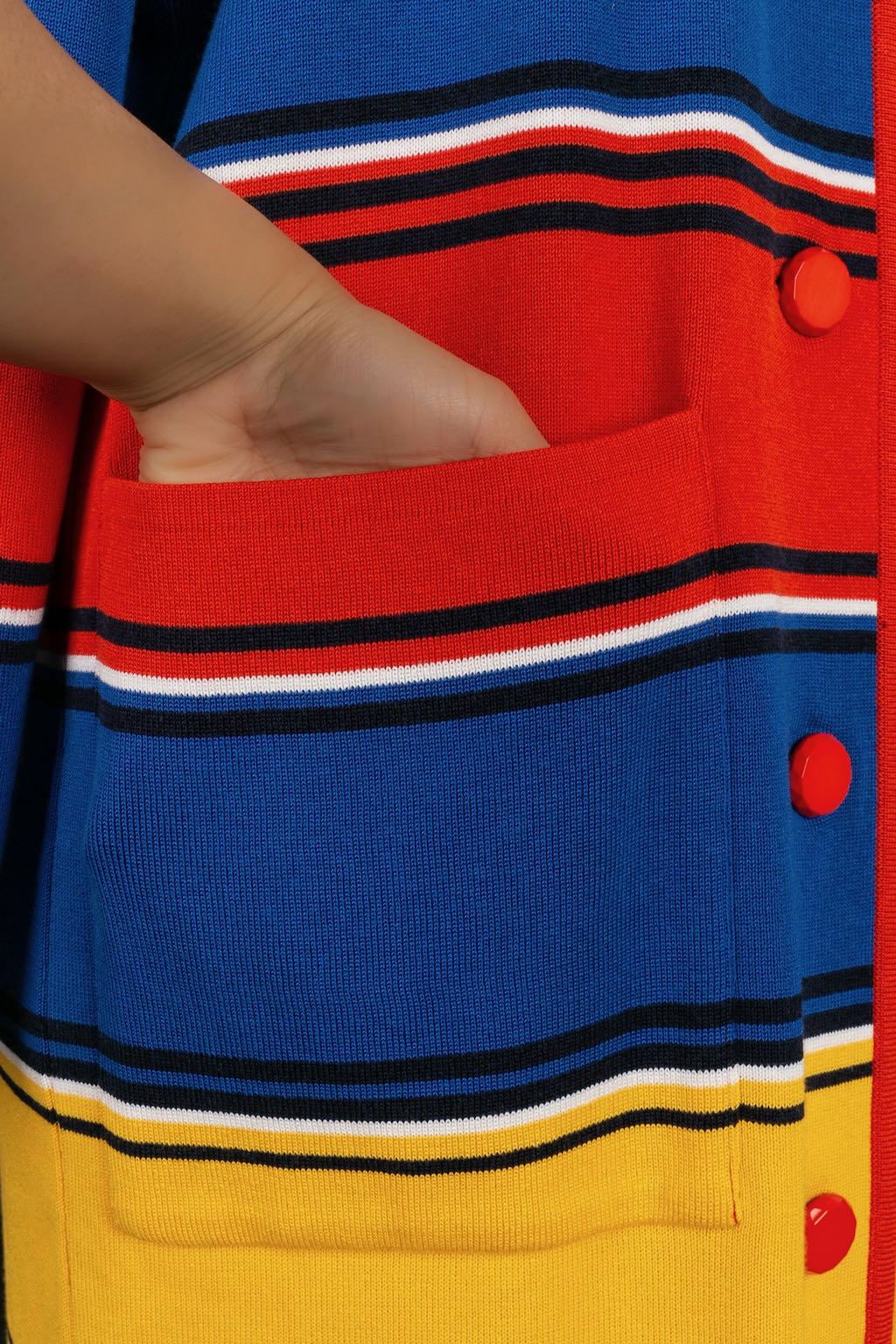 Yves Saint Laurent Mehrfarbiges gestricktes Mantelkleid Damen im Angebot