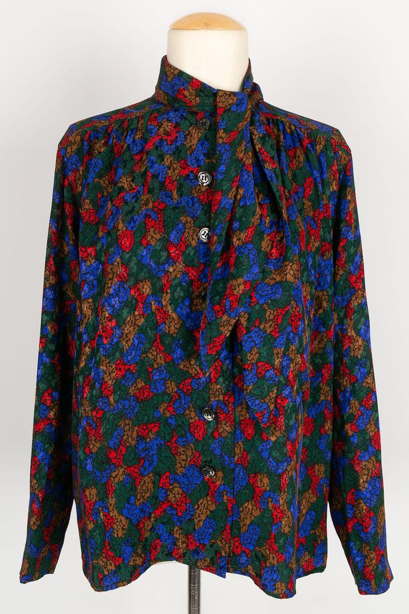 Yves Saint Laurent Multicolored Silk Shirt For Sale 1