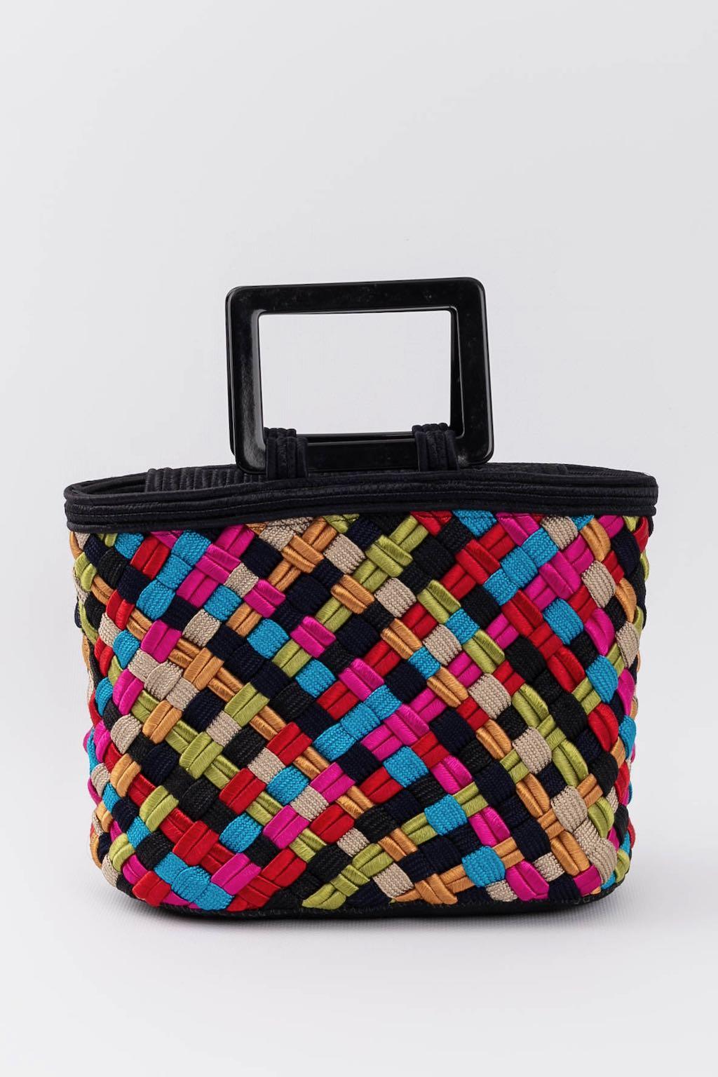 Yves Saint Laurent Mehrfarbige Tasche mit Besatz (Schwarz) im Angebot