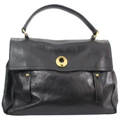 Yves Saint Laurent Muse 2 Black Leather and Suede Briefcase