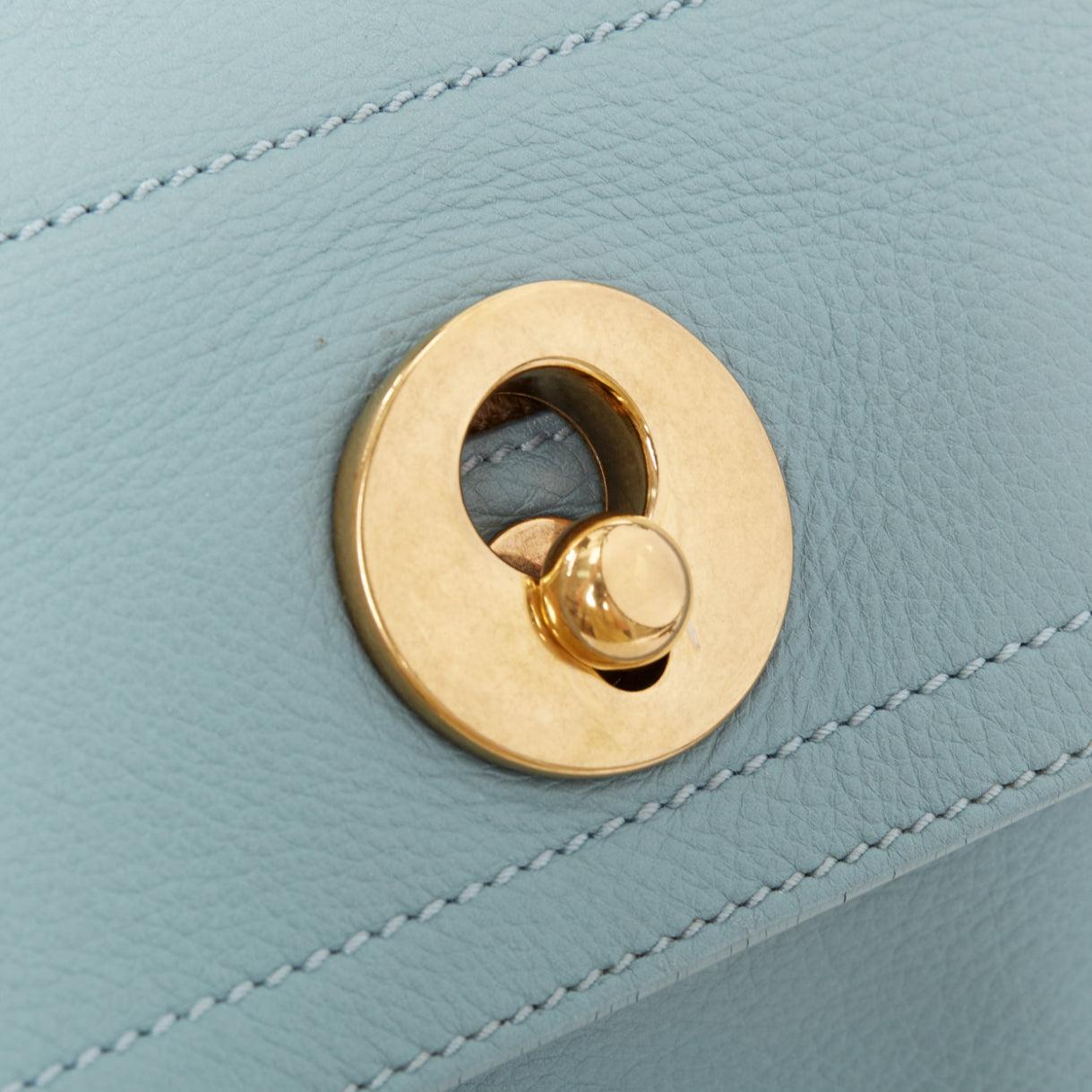 YVES SAINT LAURENT Muse 2 glacier canvas trim gold hardware leather satchel bag in vendita 3