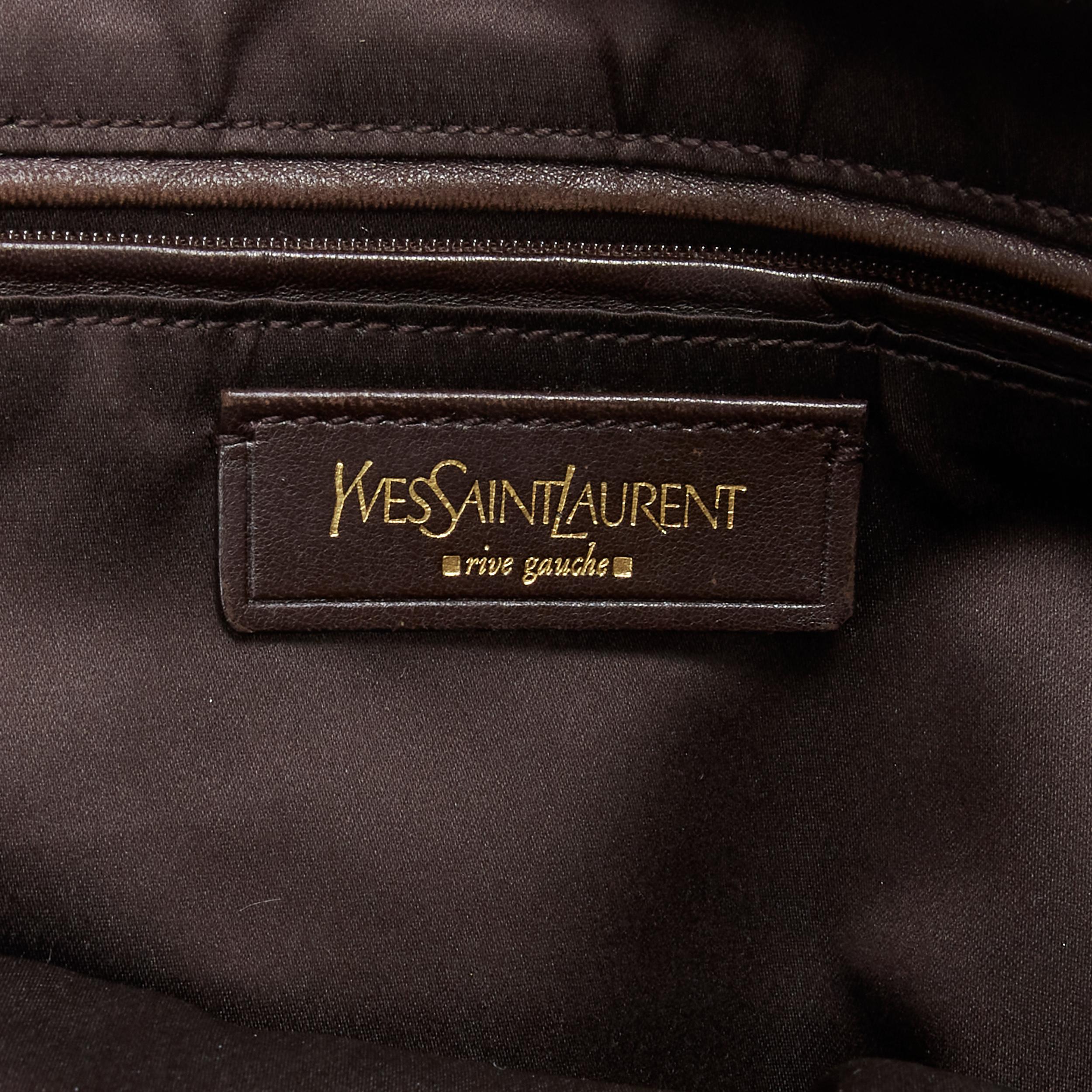 YVES SAINT LAURENT Muse Kate Moss YSL logo black leather top handle satchel bag 7