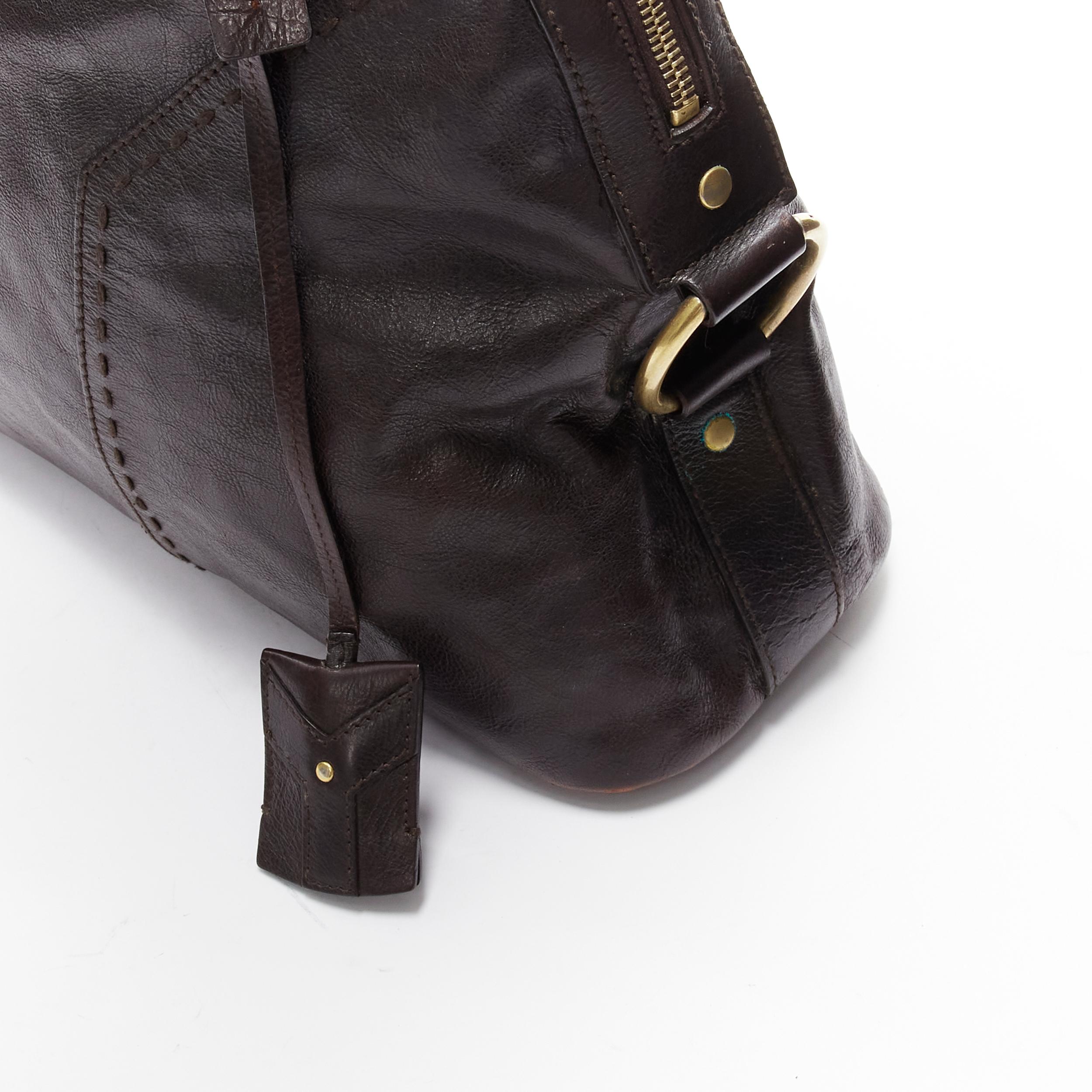 YVES SAINT LAURENT Muse Kate Moss YSL logo black leather top handle satchel bag 5