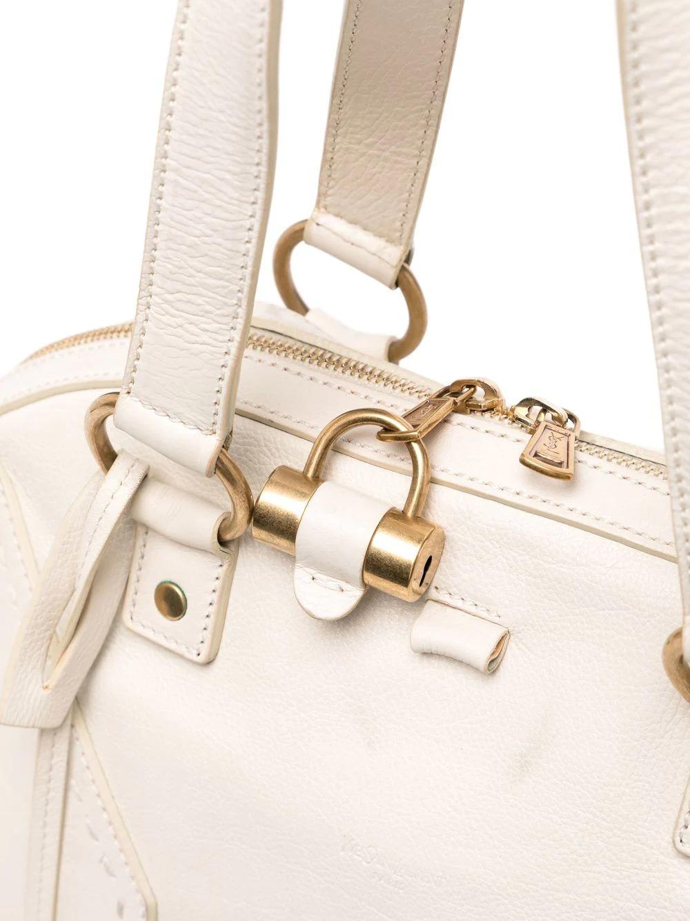 Beige Yves Saint Laurent Muse Leather Tote Bag