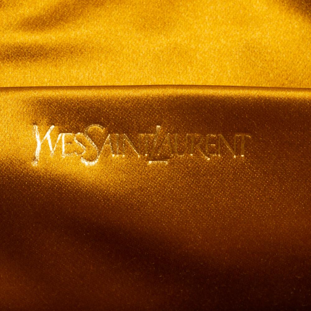 Yves Saint Laurent Mustard Yellow Patent Leather Belle De Jour Flap Clutch 3