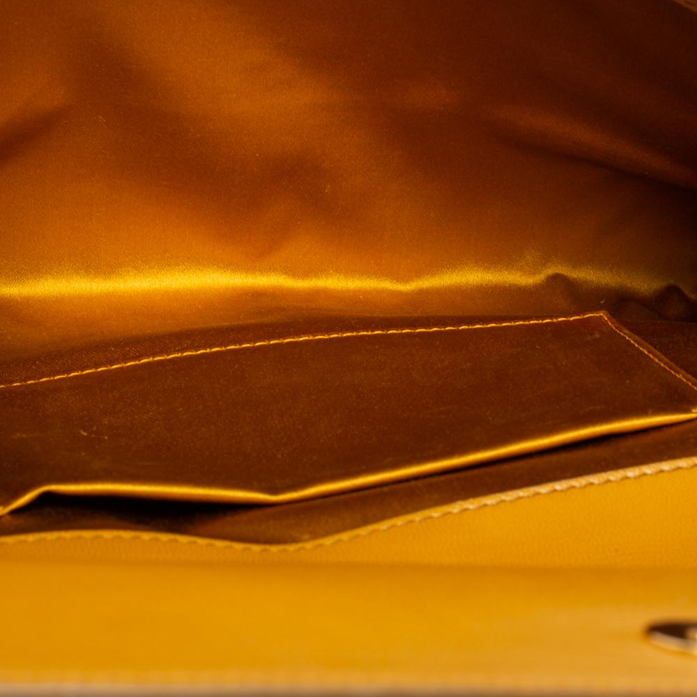 Women's Yves Saint Laurent Mustard Yellow Patent Leather Belle De Jour Flap Clutch