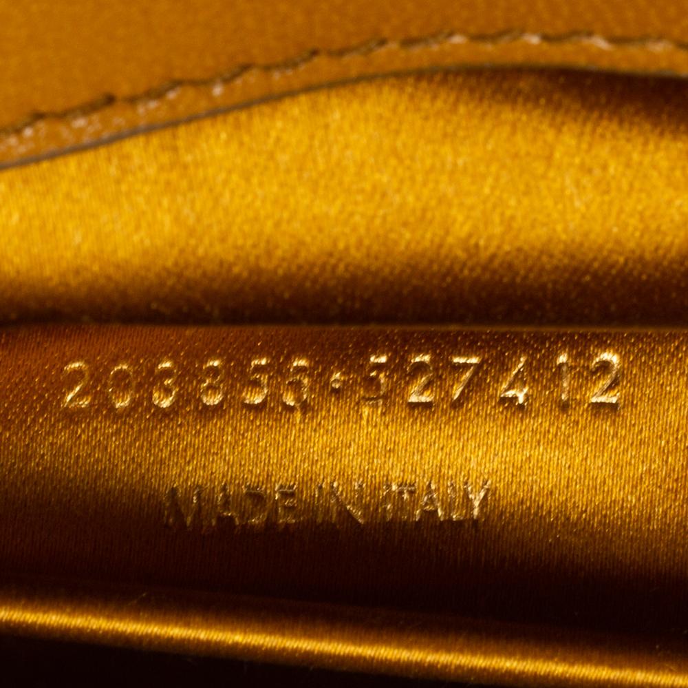 Yves Saint Laurent Mustard Yellow Patent Leather Belle De Jour Flap Clutch 2