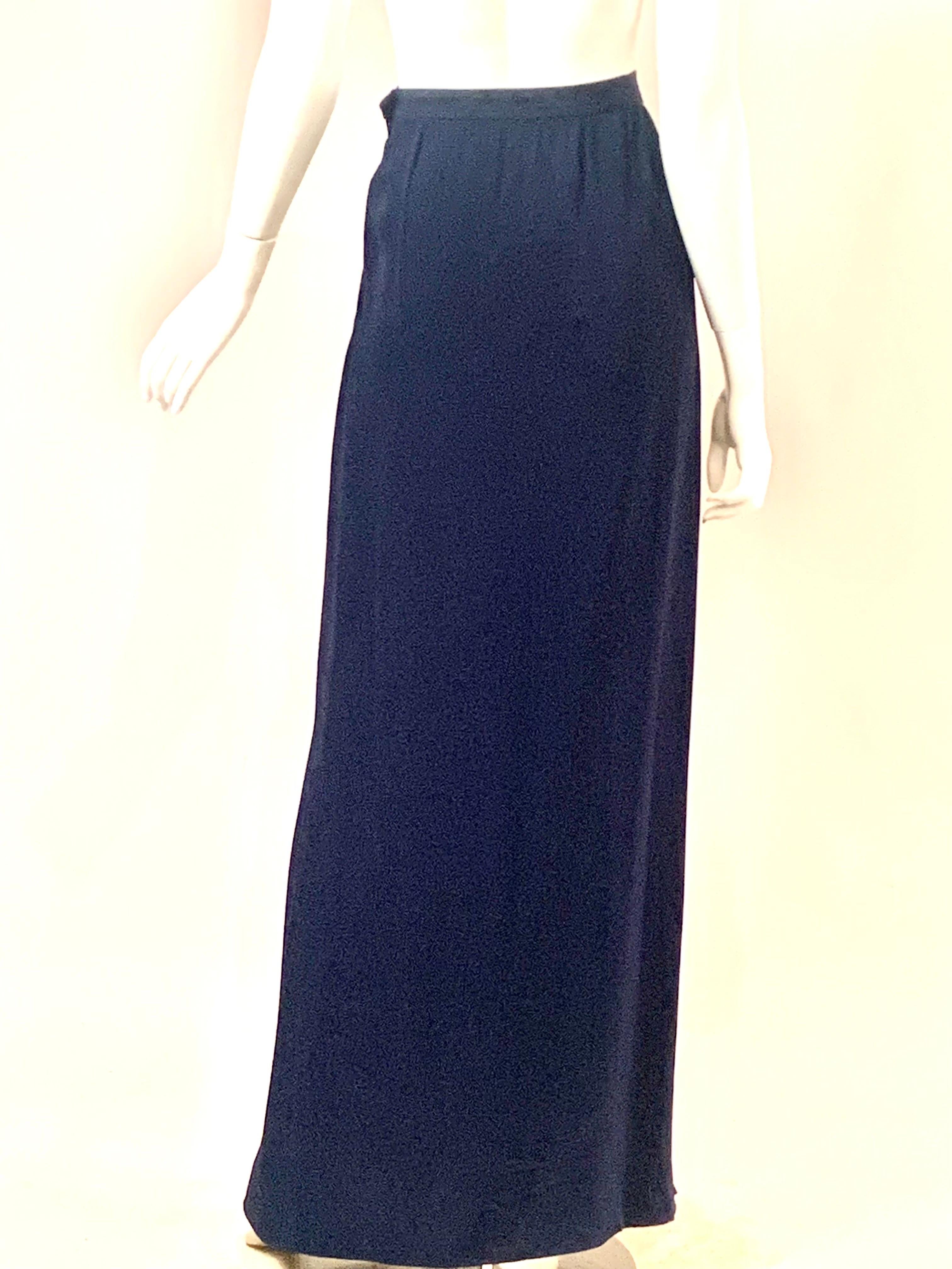 Yves Saint Laurent Navy Blue Long Skirt with Original Tags Never Worn For Sale 1